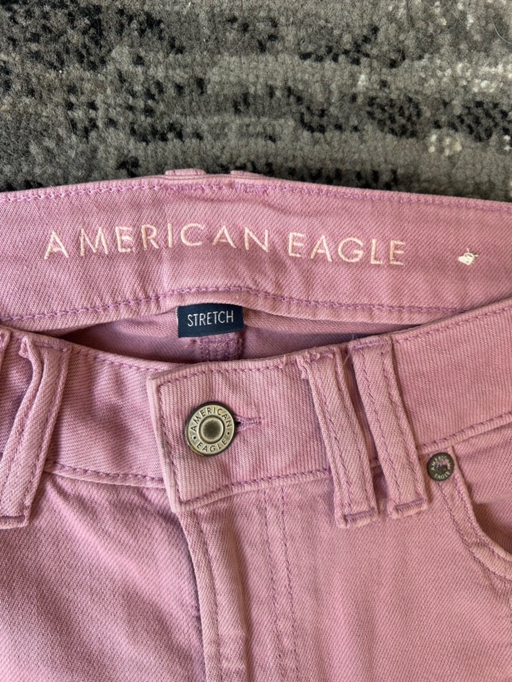 AMERICAN EAGLE Low-Rise Baggy Wide Leg Pink Jeans - Picture 8 of 11